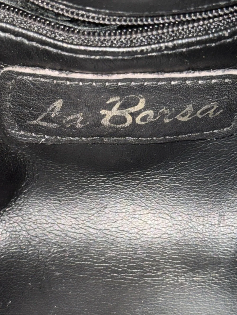 Vintage La Borsa Italian Leather Knotted Hobo Black Soft Slouchy Shoulder Bag